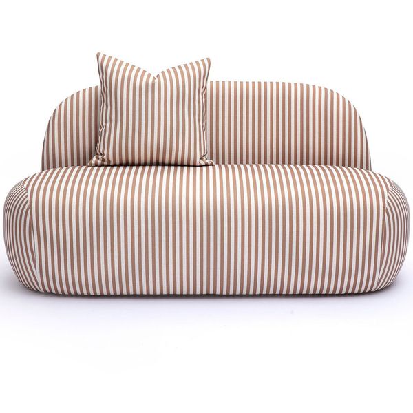 Striped Loveseat, Brown